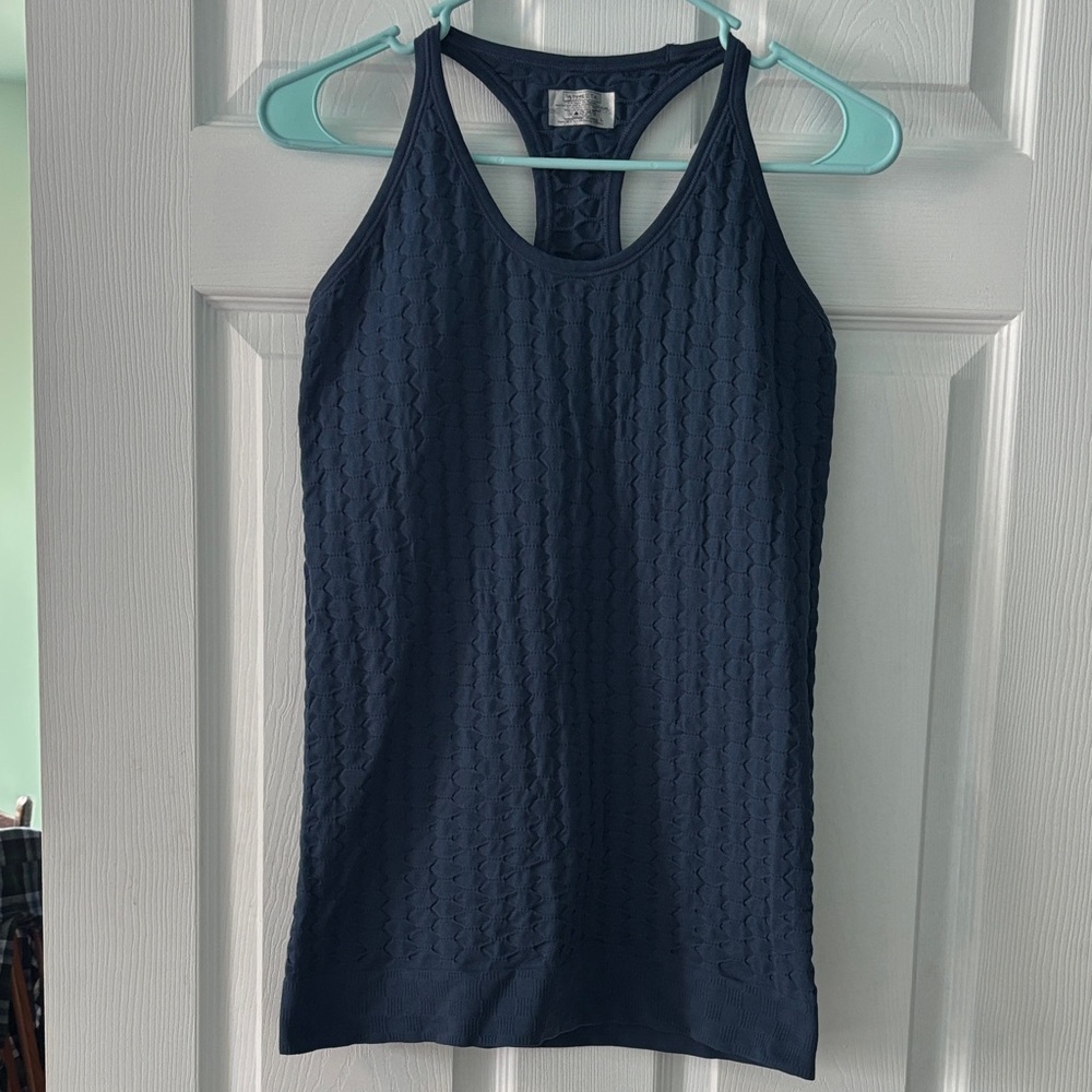 Athleta Dark Blue Textured Tank Top
